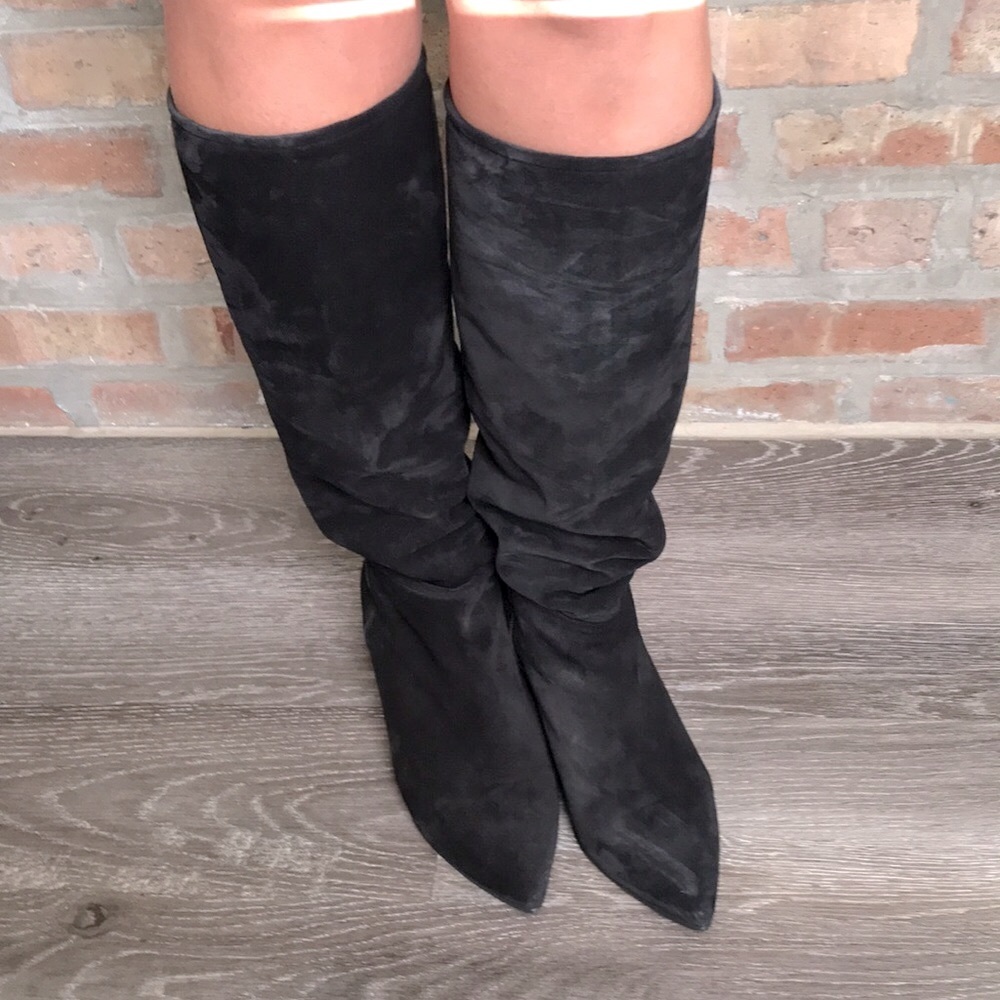 Pedro Garcia Onara Knee-high suede wedge boots. - Picture 4 of 17